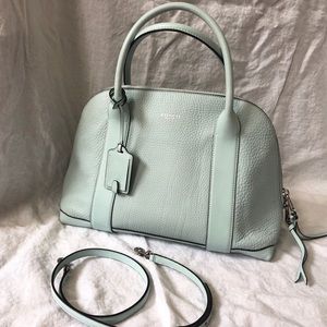 Coach mint large pebbled leather Bleecker Preston